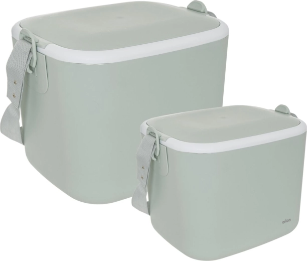 Set of plastic cooler boxes 5.5 L + 14 L, 2 pcs, greenish