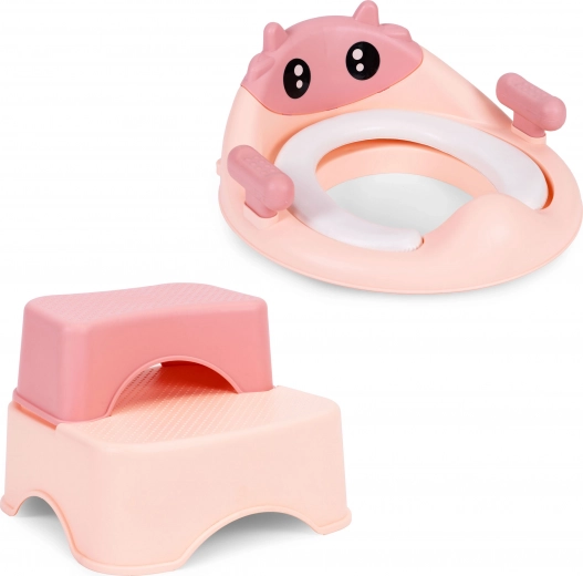 Розова детска тоалетна седалка с стъпала ECOTOYS