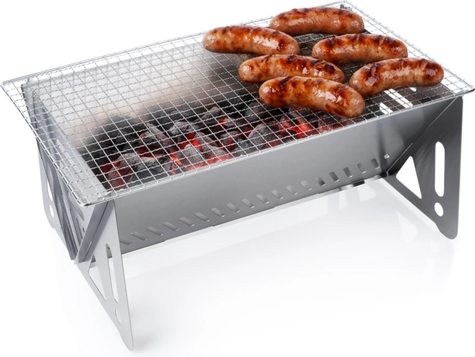 Foldable Stainless Steel Charcoal Grill Vilde 40 × 24 cm