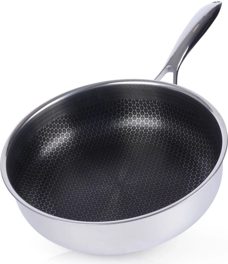 Deep stainless steel pan COOKCELL 26 cm with non-stick surface