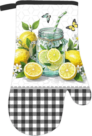 TORO kitchen oven mitt with lemon motif