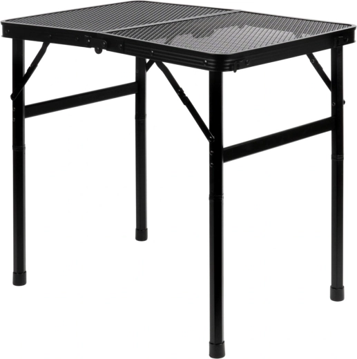 Lightweight aluminum and a durable perforated tabletop