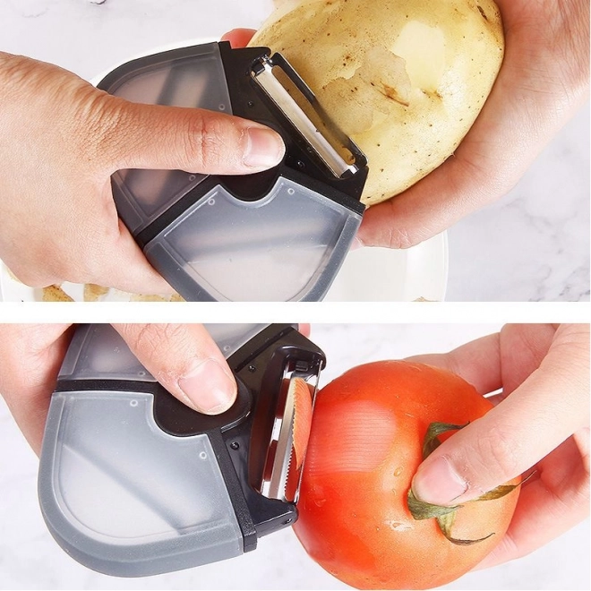 3-in-1 Triple Blade Peeler - Black