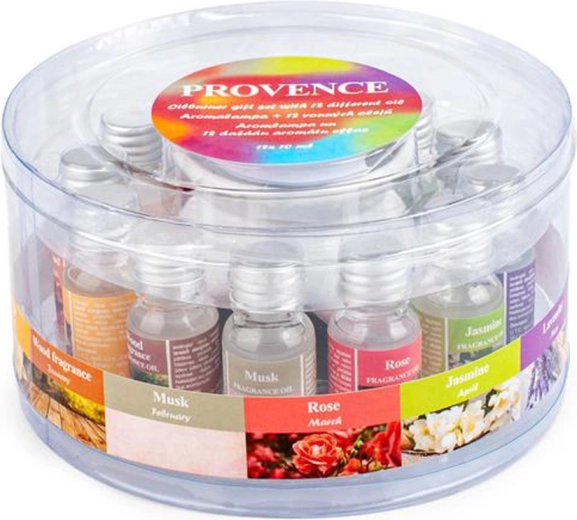 Аромалампа с 12 ароматни масла Provence 10 ml