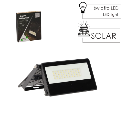 Соларен LED прожектор 20 W черен
