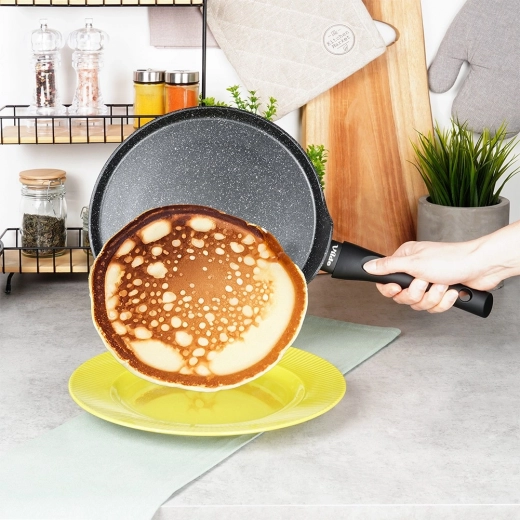 Non-stick granite surface for easy flipping