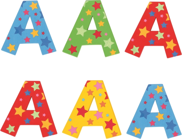 Bigjigs Toys wooden letter A with stars