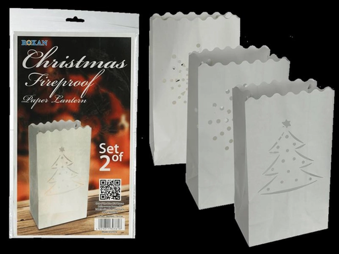 Christmas lantern from non-flammable paper, set of 2 pcs