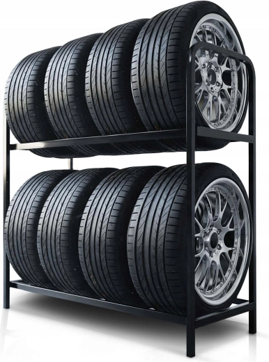 Humberg freestanding tire rack for 8 wheels