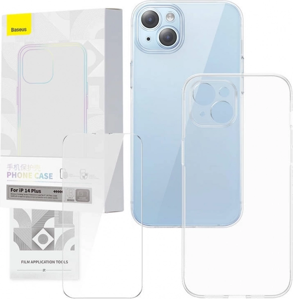 Transparent case and tempered glass BASEUS Corning for iPhone 14 Plus
