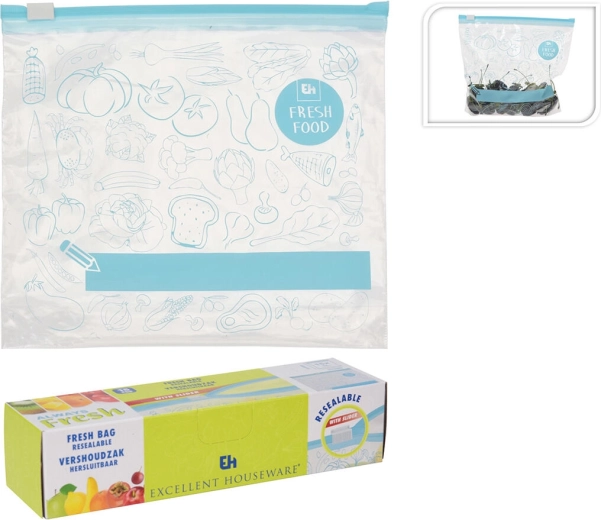 1 L zip bags with print, 15 pcs