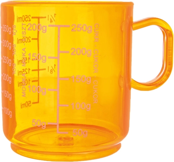 Plastic kitchen measuring cup 250 ml, orange