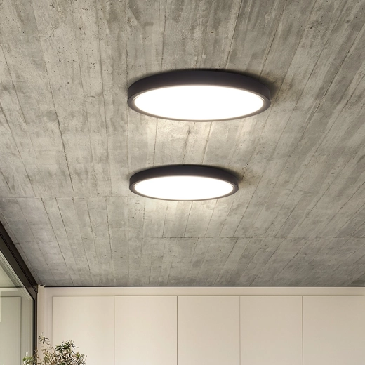 Slim modern design for ceiling or wall mounting