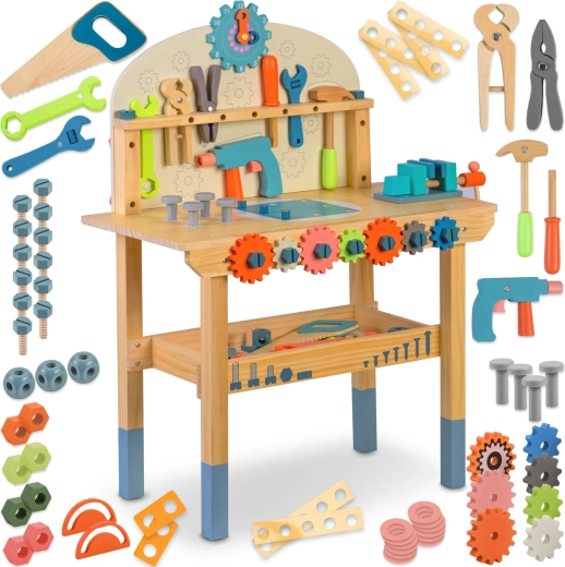 Дървена детска работна маса с инструменти RICOKIDS