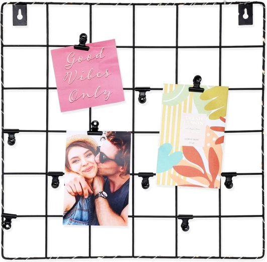 Black metal photo grid with LED lighting 36 × 36 cm - 1 piece