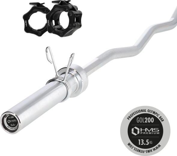 Olympic EZ Curl Bar HMS Premium 150 cm with Quick Clamps ZG1000