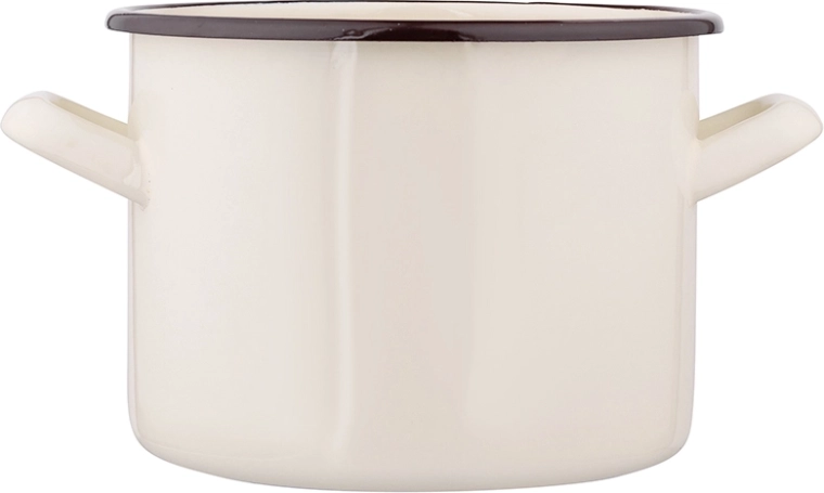 Silesia enamel pot 2.2 l, 16 cm, cream