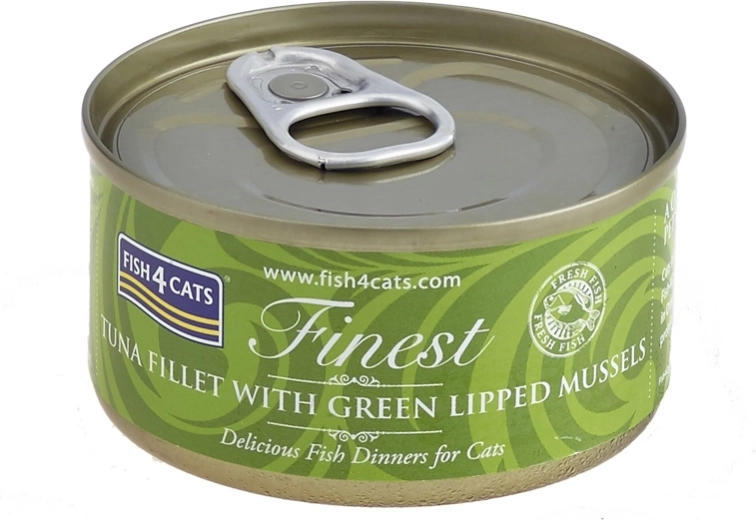 Консерва за котки с риба тон и зеленоуста мида 70 г FISH4CATS Finest