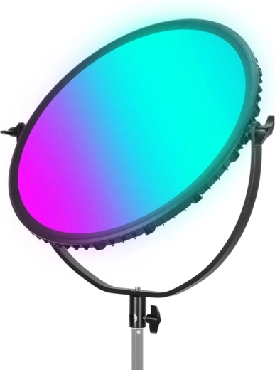 Neewer GR18C round RGB LED panel with edge lighting