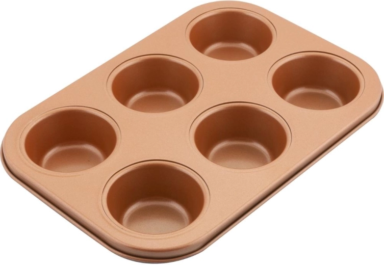 Lamart copper-colored 6-cup muffin pan