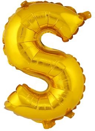 Foil balloon letter S 30 cm gold TORO