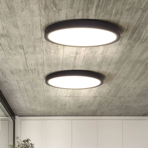 Slim design for ceiling and wall mounting