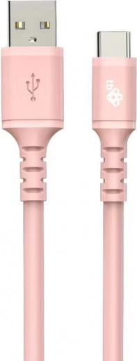 Silicone USB-USB C Cable 1m Pink