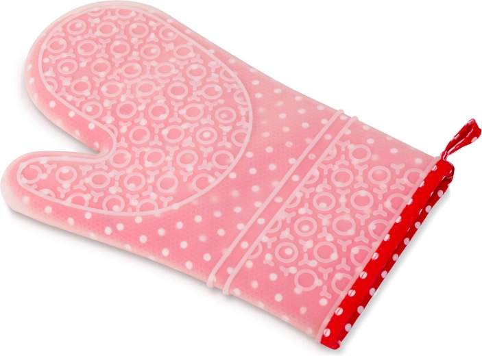 Kitchen Mitt with Silicone Surface, Red