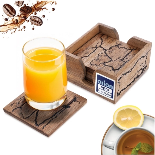 6 coasters in a stand for everyday use