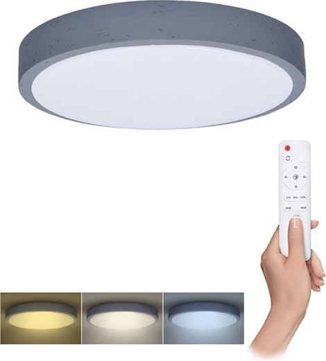 Solight LED ceiling/wall light Grey with remote control 48 W 38 cm dimmable