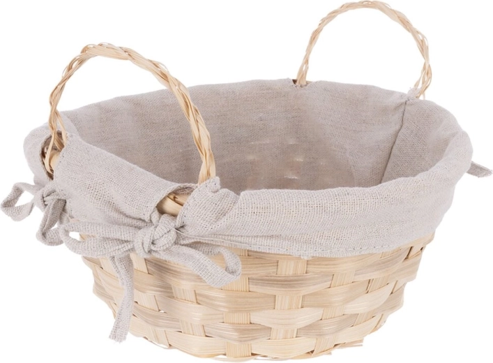 Decorative bamboo and cotton basket 21.5 × 14 cm
