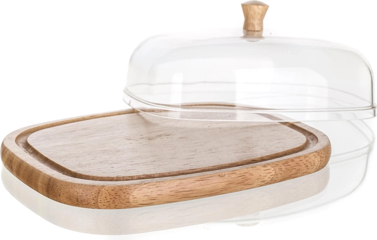 Natural wooden tray with secure groove