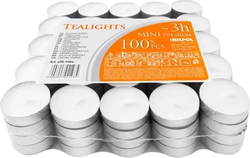 Bispol tea lights (tealights) 3 h - pack of 100 pcs