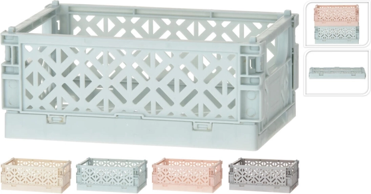 Сгъваема пластмасова касетка 10 × 15 × 6 cm – микс от цветове