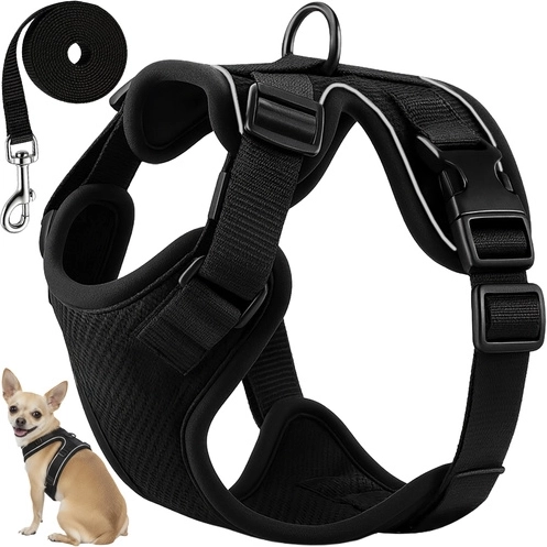 Безпритискащ нагръдник (тип harness) за куче и котка Purlov Guard XS с повод