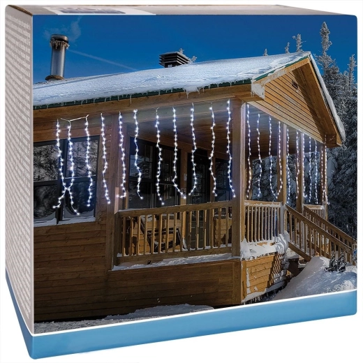 Outdoor hanging LED icicle curtain 220 LEDs 2 m