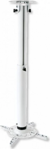 Ceiling projector mount, height-adjustable 50–77 cm, 15 kg load, white