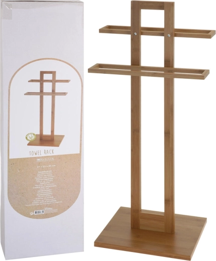 Бамбукова стояща поставка за кърпи 37 × 25 × 85 см