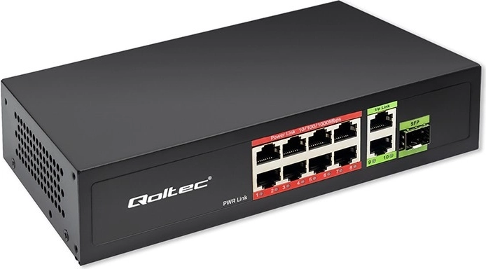 Мрежов суич Fast Ethernet 8x RJ45 PoE 2x RJ45 Uplink 1x SFP 120W 1000Mb/s