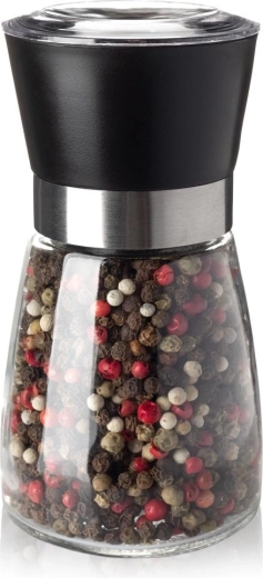 Glass manual salt and pepper grinder 13 cm