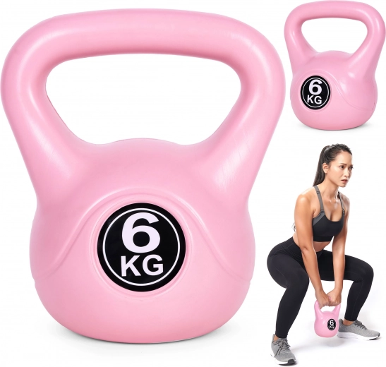Kettlebell 6 kg pink ModernHome – dumbbell for functional training and strength