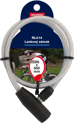 Стоманено въже-ключалка 8 × 650 mm с 2 ключа RICHTER