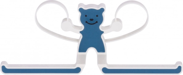 Multi-purpose hanger with teddy bear - blue