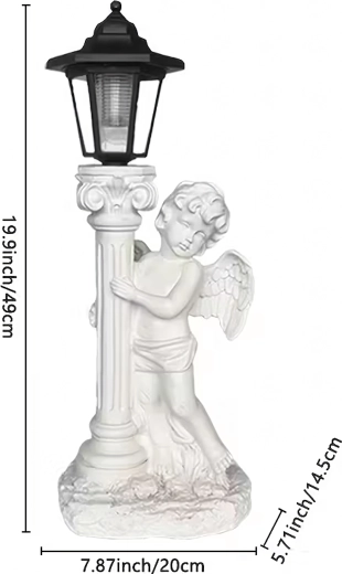 Solar garden lamp with little angel 49 cm