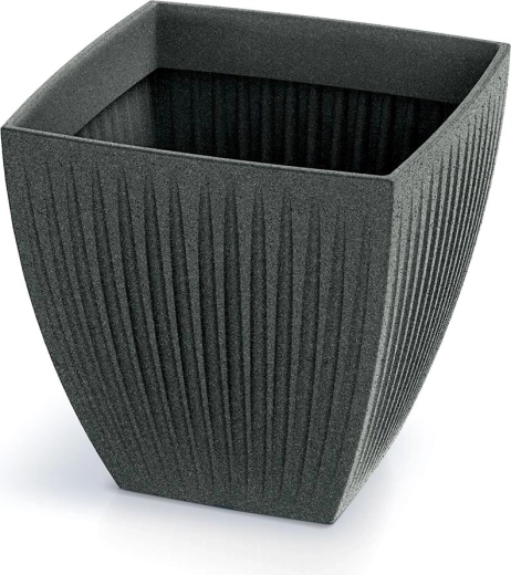 Latia Square Midl Planter 30 × 30 × 30 cm black granite