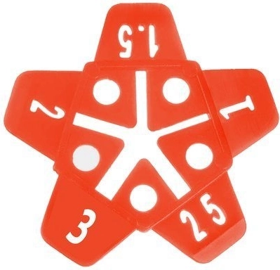 Star-shaped spacers for 1–3 mm joints