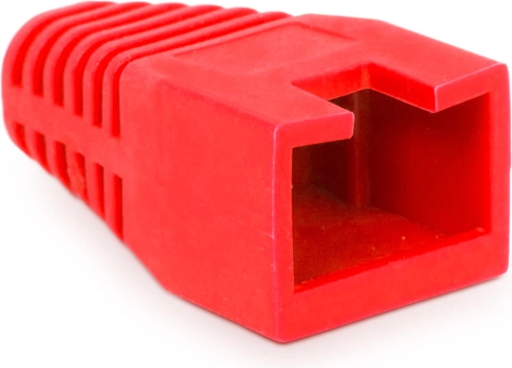 Red rubber cable strain relief boot for 8P8C connector - 1 piece
