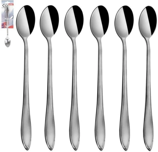 CONIC Stainless Steel Cocktail Spoons, 6 pcs