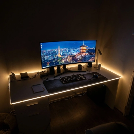 Stylish ambient backlighting for the workspace
