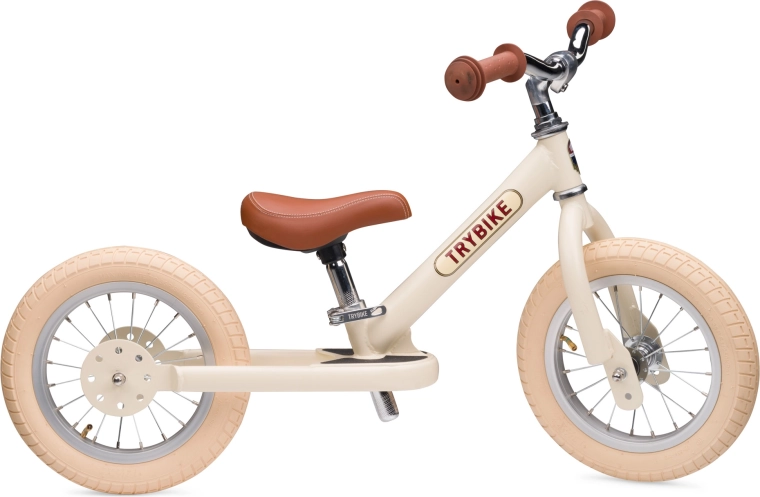 Trybike детско балансиращо колело за яздене – първо колело, кремаво